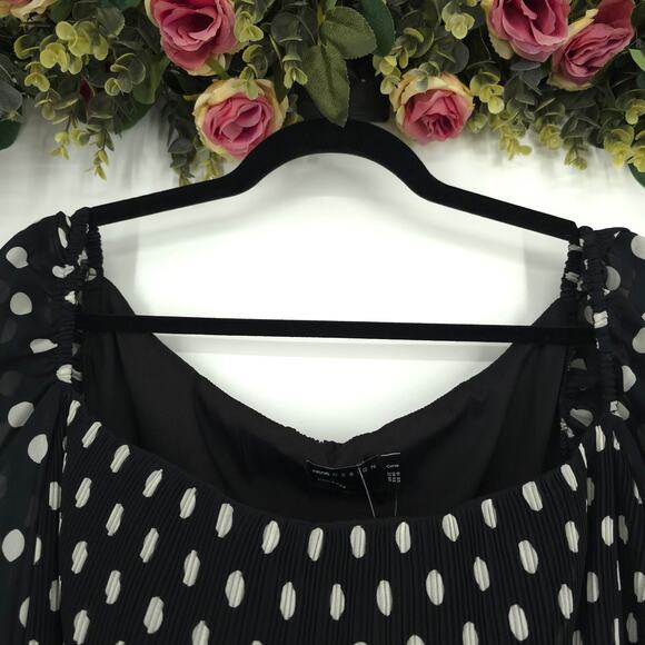 ASOS Curve Design Long Sleeve Polka Dot Dress Size 18 NWT - Picture 3 of 15